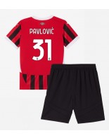 AC Milan Strahinja Pavlovic #31 Hjemmedraktsett Barn 2024-25 Korte ermer (+ bukser)